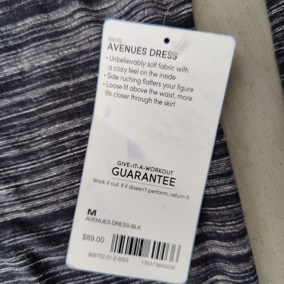 Athleta Dress Beyond Soft Black Gray Athletic Stretch Jersey Stretchy Medium NWT - Picture 5 of 12